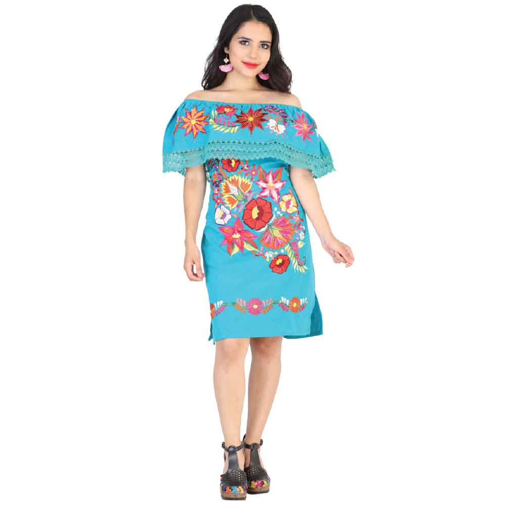 Vestido Artesanal Clavel-Olan - Tradicion Mexicana