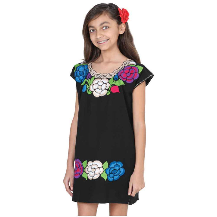 Vestido Bordado Artesanal de Niña - Tradicion Mexicana