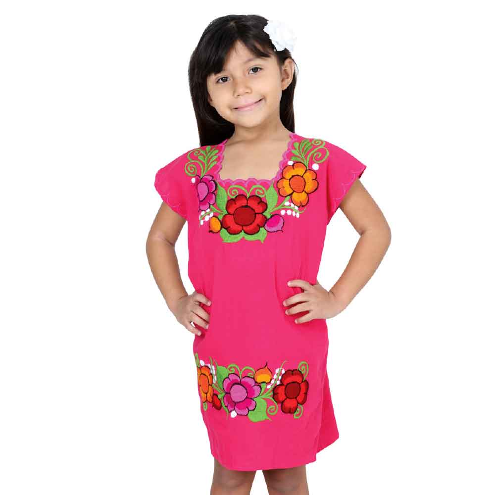 Vestido Bordado Artesanal de Niña - Tradicion Mexicana