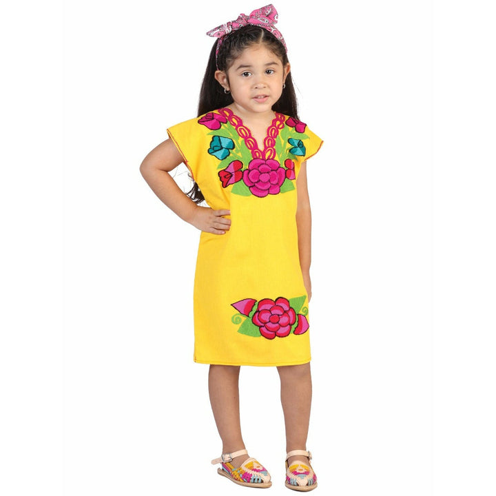 Vestido Bordado Artesanal de Niña - Tradicion Mexicana