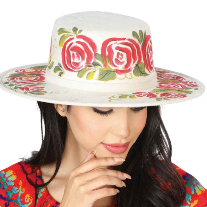 Women Hand Painted Mexican Sombrero - Tradicion Mexicana