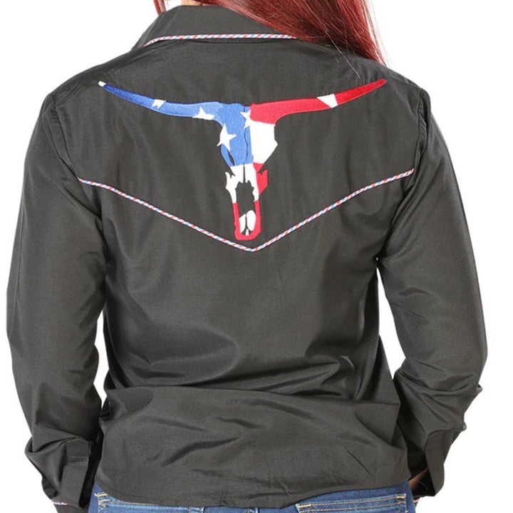 Women's Long Sleeve Western Shirt - Bull - Tradicion Mexicana