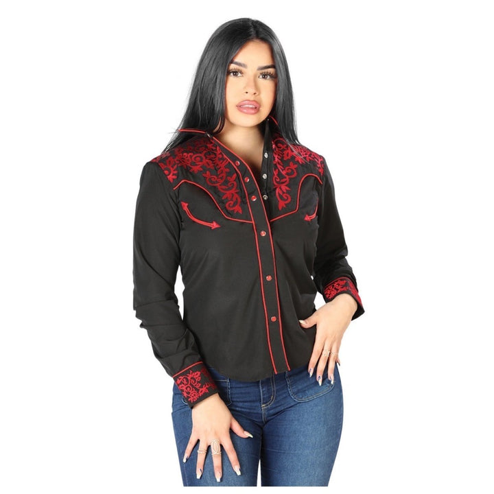 Women's Long Sleeve Western Shirt - Vine - Tradicion Mexicana