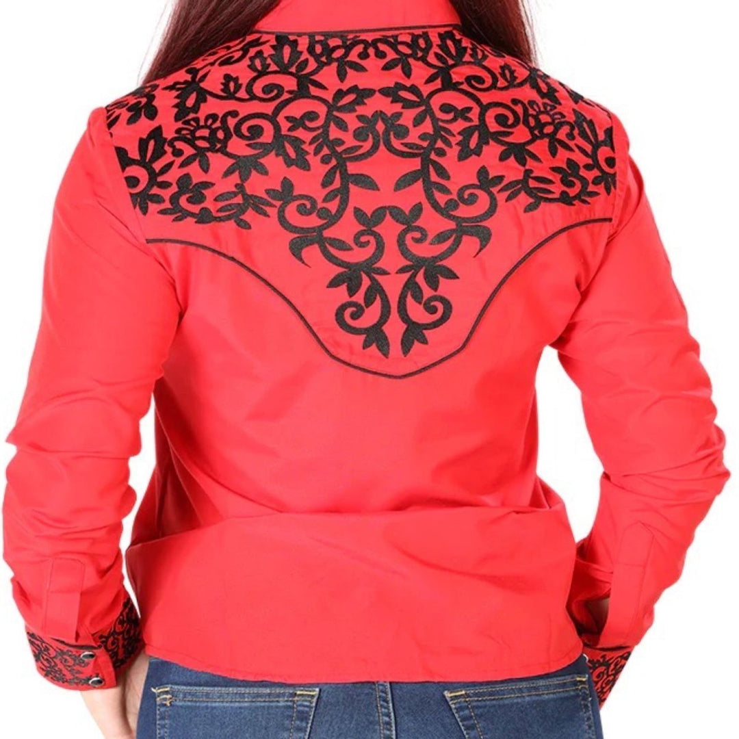 Women's Long Sleeve Western Shirt - Vine - Tradicion Mexicana