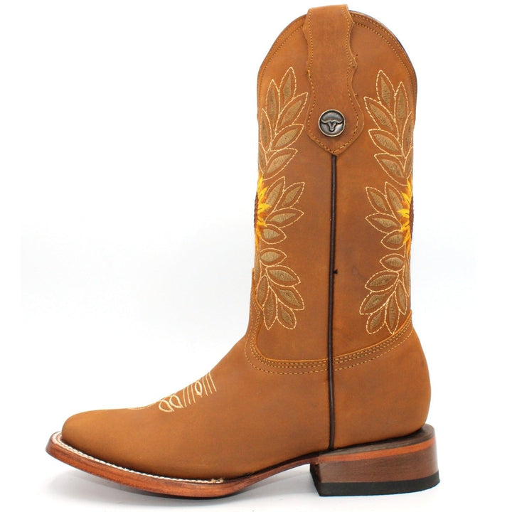 Women's Sunflower Wide Square Toe Cowgirl Boot - Tradicion Mexicana